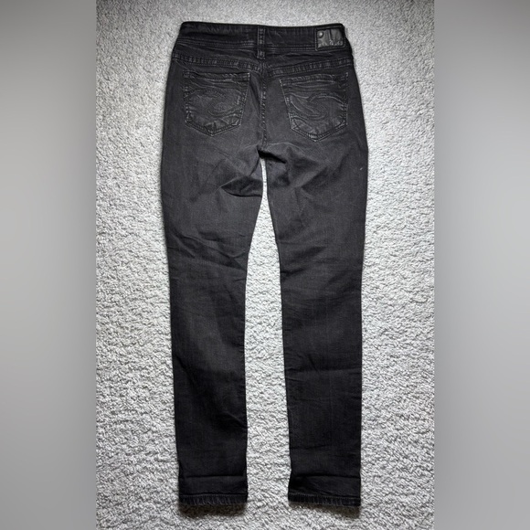 Silver Jeans Womens 28 Suki Mid Rise Skinny Black Denim Streetwear Party Night - Picture 4 of 6
